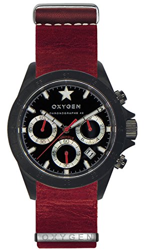 OXYGEN unisex Armbanduhr Chronograph Quarz Leder EX C REC 42 NL RE