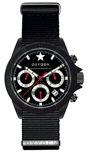 OXYGEN Unisex Armbanduhr Chronograph Quarz Nylon EX C REC 42 NN BL