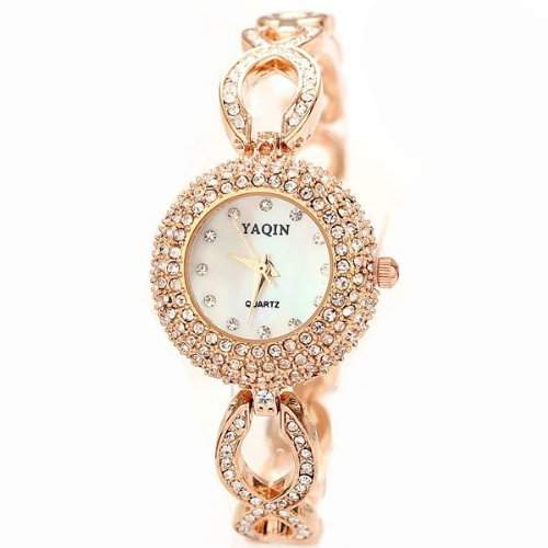 Neu Uhren Damen Fashion Rose Gold Luxury white-Charme-Armband-Ketterhinestone