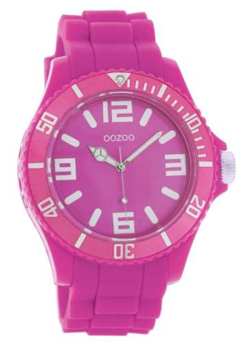 Oozoo Timepieces - XL Damenuhr mit Kautschukband - C4177 pink