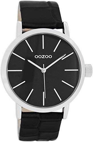OOZOO C7574 Uhr Damenuhr Lederarmband Metall 20m Analog schwarz