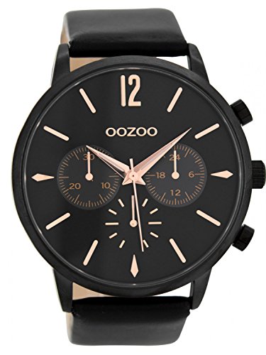Oozoo Armbanduhr mit Lederband Schwarz C8449