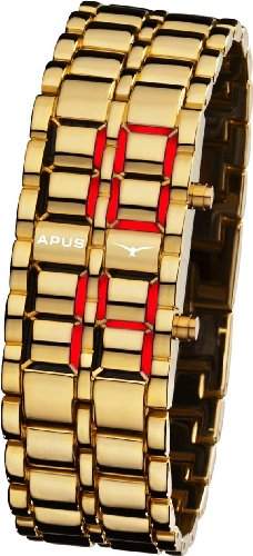 APUS Zeta Gold Red AS-ZT-GR LED Uhr fÃ¼r Herren Design Highlight
