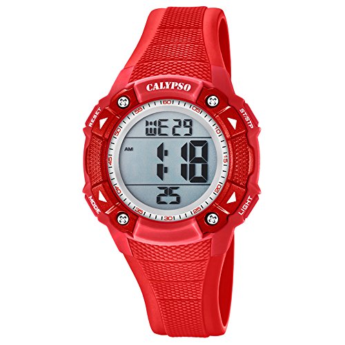 Calypso Armbanduhr fuer Damen Sport Digital for Woman K5728 3 PU Armband rot Quarz Uhr UK5728 3