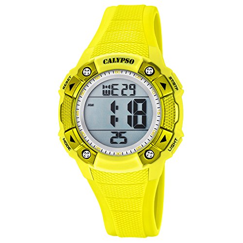 Calypso Armbanduhr fuer Damen Sport Digital for Woman K5728 1 PU Armband gelb Quarz Uhr UK5728 1