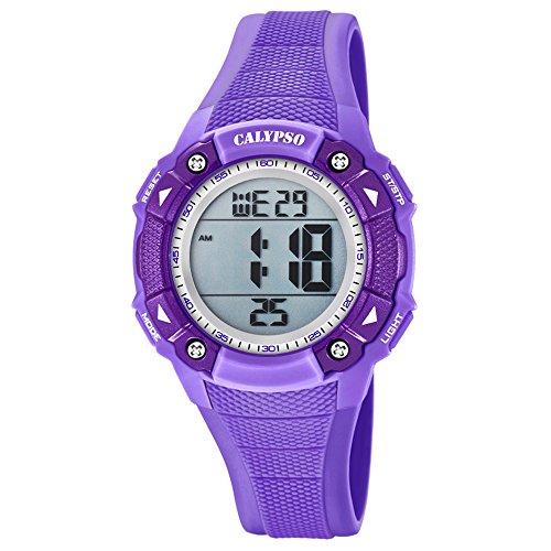 Calypso Armbanduhr fuer Damen Sport Digital for Woman K5728 5 PU Armband lila Quarz Uhr UK5728 5