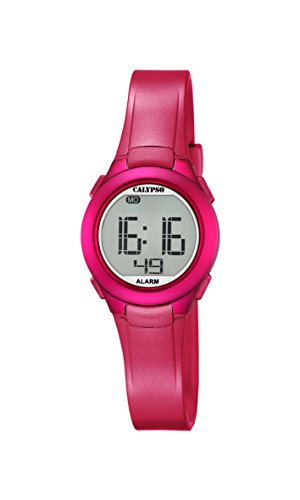 Calypso Unisex Armbanduhr Digitaluhr mit LCD Zifferblatt Digital Display und Pink Kunststoff Strap K5677 4