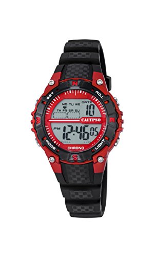 Calypso Unisex Armbanduhr Digitaluhr mit LCD Zifferblatt Digital Display und schwarz Kunststoff Gurt k5684 6