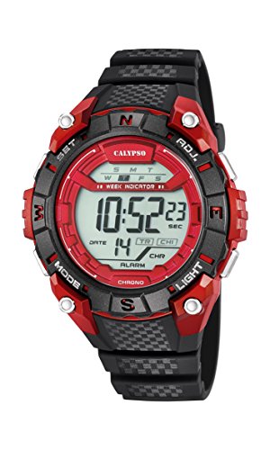 Calypso Unisex Armbanduhr Digitaluhr mit LCD Zifferblatt Digital Display und schwarz Kunststoff Gurt k5683 5