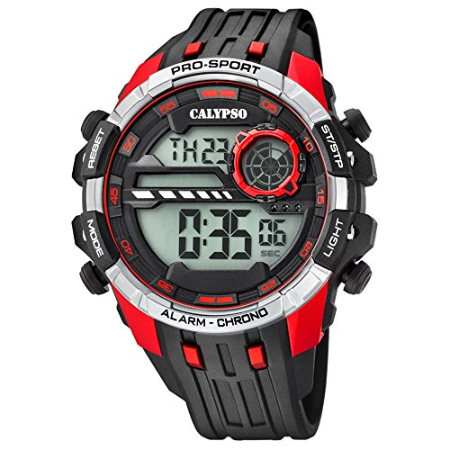 Calypso Armbanduhr fuer Herren Sport Digital for Man K5729 4 PU Armband schwarz Quarz Uhr UK5729 4