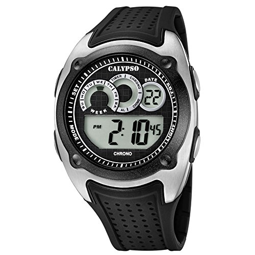 Calypso Armbanduhr fuer Herren Sport Digital for Man K5722 4 PU Armband schwarz Quarz Uhr UK5722 4