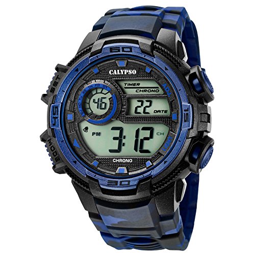 Calypso Armbanduhr fuer Herren Sport Digital for Man K5723 1 PU Armband schwarz blau Quarz Uhr UK5723 1
