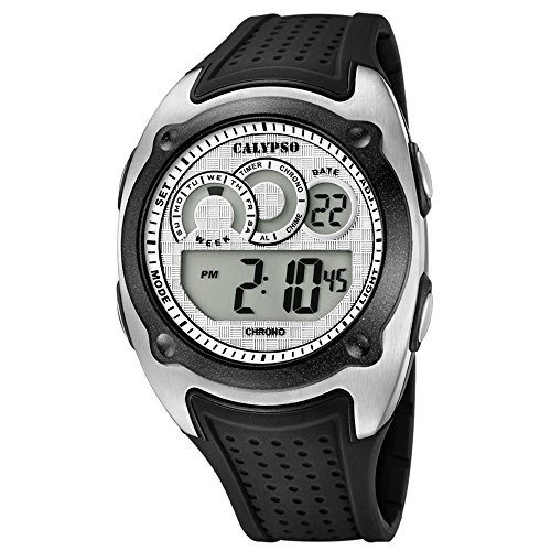 Calypso Armbanduhr fuer Herren Sport Digital for Man K5722 1 PU Armband schwarz Quarz Uhr UK5722 1