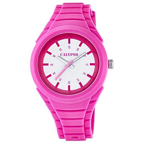 Calypso Fashion analog PU Armband pink Jugend Uhr Ziffernblatt weiss pink UK5724 2