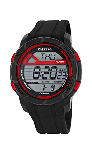 Calypso Herren Digitale Armbanduhr mit LCD Dial Digital Display und schwarz Kunststoff Gurt k5697 6