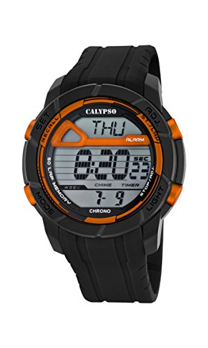 Calypso Herren Digitale Armbanduhr mit LCD Dial Digital Display und schwarz Kunststoff Gurt k5697 7