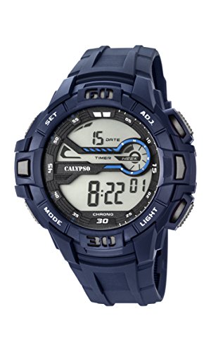 Calypso Herren Digitale Armbanduhr mit LCD Dial Digital Display und Blau Kunststoff Gurt k5695 2