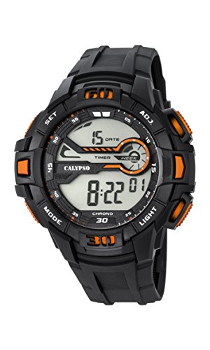 Calypso Herren Digitale Armbanduhr mit LCD Dial Digital Display und schwarz Kunststoff Gurt k5695 7