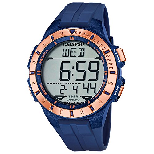 Calypso Sport digital PU Armband blau Quarz Uhr Ziffernblatt grau UK5607 7