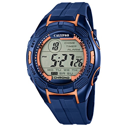 Calypso Sport digital PU Armband blau Quarz Uhr Ziffernblatt grau UK5627 9