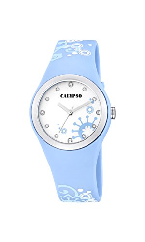Calypso Damen Quarzuhr mit weissem Zifferblatt Analog Anzeige und Blau Kunststoff Gurt k5631 6