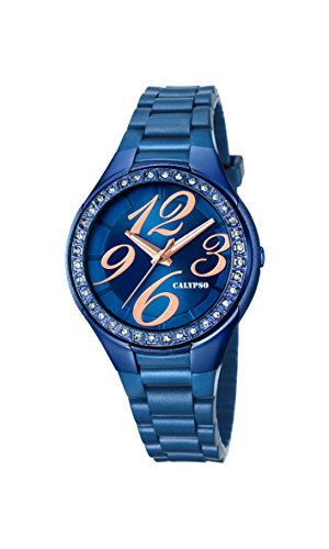 Calypso Damen Quarzuhr mit Blau Zifferblatt Analog Display und Blau Armband Kunststoff K5637 A