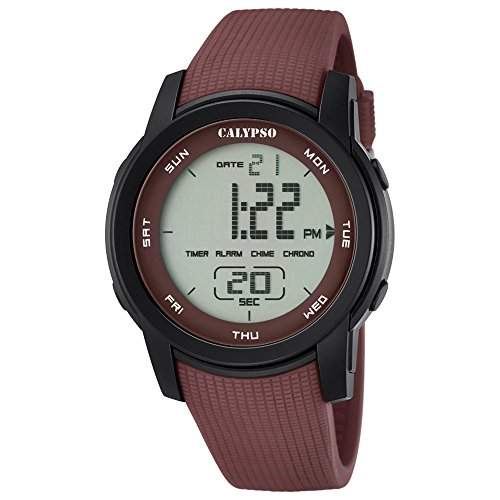Calypso Herren-Armbanduhr Sport digital PU-Armband braun Quarz-Uhr Ziffernblatt braun UK56985