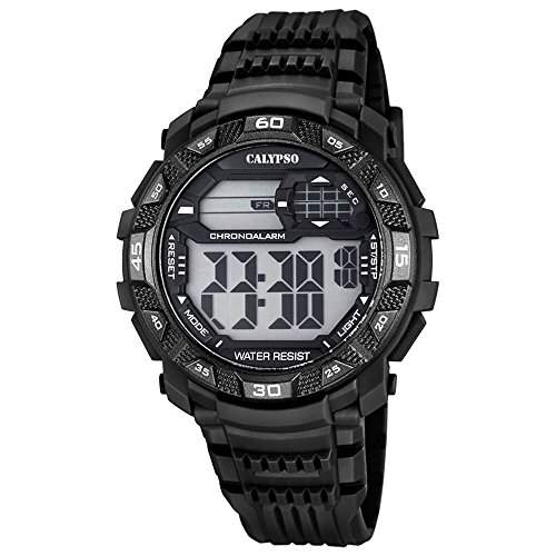 CALYPSO Herren-Armbanduhr Sport Chronograph PU-Armband schwarz Quarz-Uhr Ziffernblatt schwarz UK57028