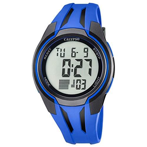 Calypso Herren-Armbanduhr Sport digital PU-Armband blau Quarz-Uhr Ziffernblatt blau UK57033