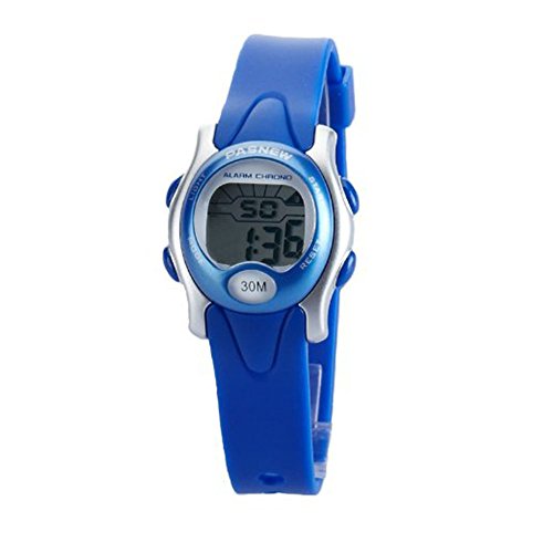 PASNEW Cute Digital Sport wasserdicht Handgelenk Armbanduhr mit Alarm Stoppuhr fuer Kinder Maedchen blau