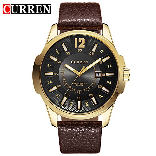 Wasserdicht New Fashion Armbanduhr Casual Sport Quarz Herren Grosse Zifferblatt Wasserdicht Armbanduhr 8123 G