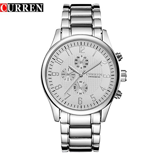Wasserdicht Casual Fashion Quarz weiss Zifferblatt Kalender Armbanduhr 8046 G
