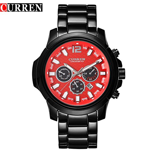 Wasserdicht New Fashion Herren Quarzuhr wasserdicht Sport mit schwarzem Zifferblatt Armbanduhr 8059 G