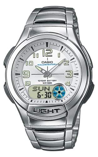 Casio Herren-Armbanduhr Analog Edelstahl, Silber, AQ-180WD-7BVES
