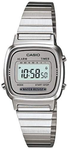 Casio Damen-Armbanduhr Vintage Digital Quarz Silber LA-670WA-7