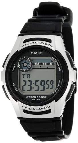 Casio Herren-Armbanduhr Digital Gummi Schwarz W-213-1AVDF D065