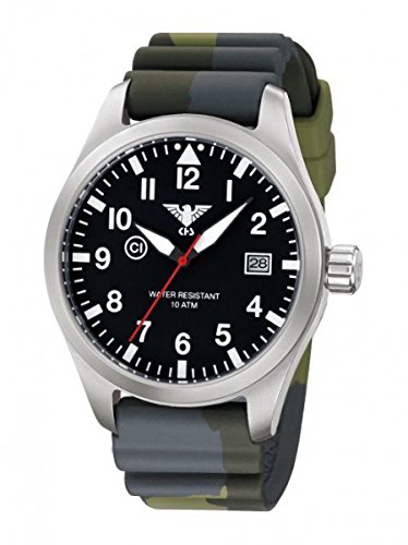 KHS Tactical Watches Airleader Steel KHS AIRS DC3 Edelstahl Diver Camouflage
