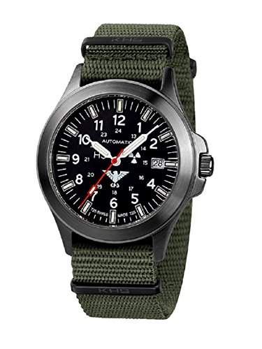 KHS Tactical Watches Black Platoon Automatic KHSBPANO Edelstahl IPB Nato Olive