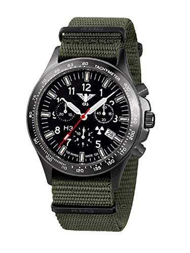 KHS Tactical Watches Black Platoon Titan Chronograph KHSBPTCNO Titan IPB Nato Olive