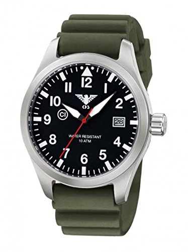 KHS Tactical Watches Airleader Steel KHS AIRS DO Edelstahl Diver Olive