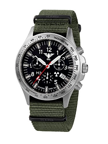 KHS Tactical Watches Platoon Chronograph KHS PC NO Edelstahl Nato Olive