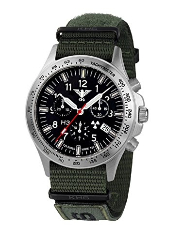 KHS Tactical Watches Platoon Chronograph KHS PC NXTO1 Edelstahl Nato XTAC Olive