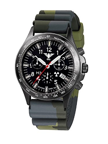 KHS Tactical Watches Black Platoon Titan Chronograph KHS BPTC DC3 Titan IPB Diver Camo Olive