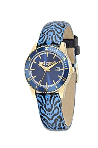 Just Cavalli Damen-Armbanduhr JUST IN TIME Analog Quarz Leder R7251202502