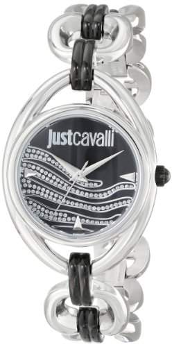 Just Cavalli Damen R7253182506 Drop Stainless Steel Black Dial Crystal Armbanduhr