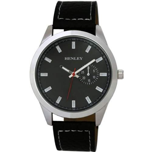 Henley Herren-Armbanduhr Henley Mens City Collection Watch Analog Plastik Schwarz H010143