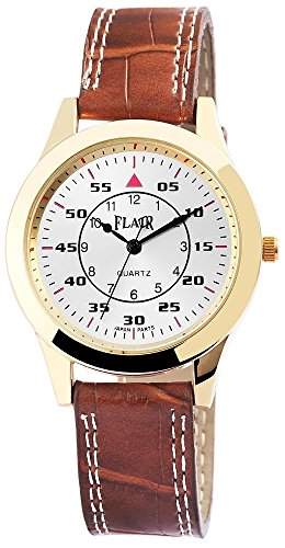 Damenuhr mit Lederimitationarmband silberfarbig Armbanduhr Uhr 100302100019