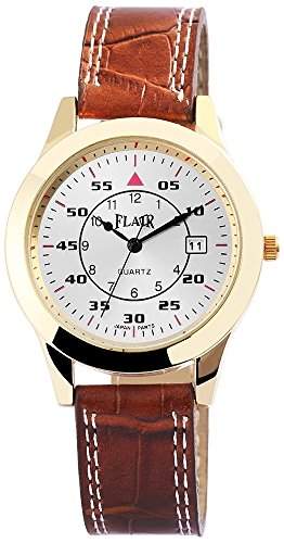 Damenuhr mit Lederimitationarmband Armbanduhr Uhr watch Silber 100302200019
