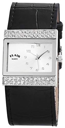 Excellanc Damenuhr mit Lederimitationarmband Schwarz Armbanduhr Uhr 195001000182