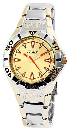 Flair Herrenuhr mit Metallarmband goldfarbig Armbanduhr Uhr 200414000033
